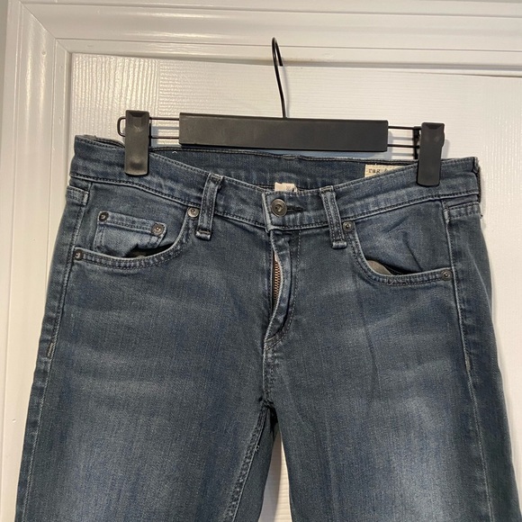 Rag & Bone Size 25 Blue Gray Cotton Stretch Low Rise Straight Leg Denim Jeans - Picture 2 of 11